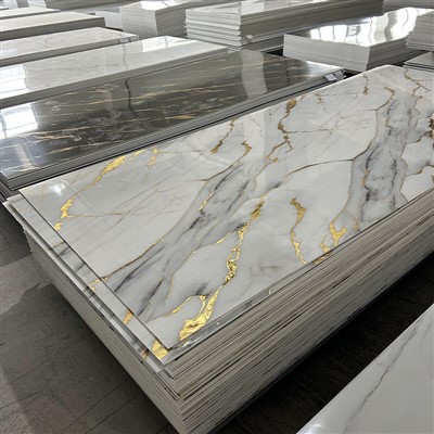 Panel dinding pvc permukaan berlapis emas